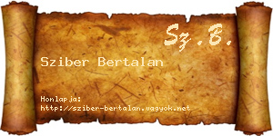 Sziber Bertalan névjegykártya